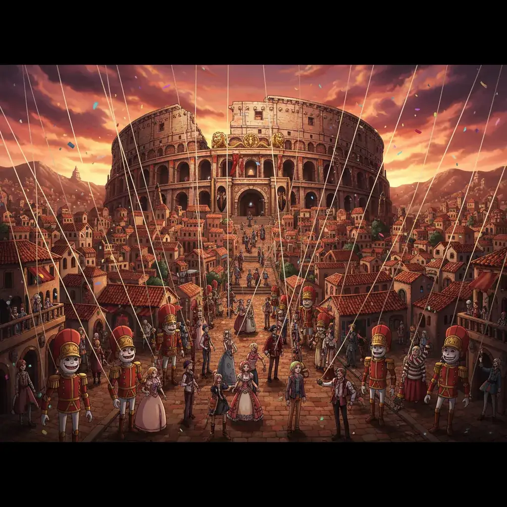 Saga Dressrosa de One Piece - O reino colorido e o coliseu