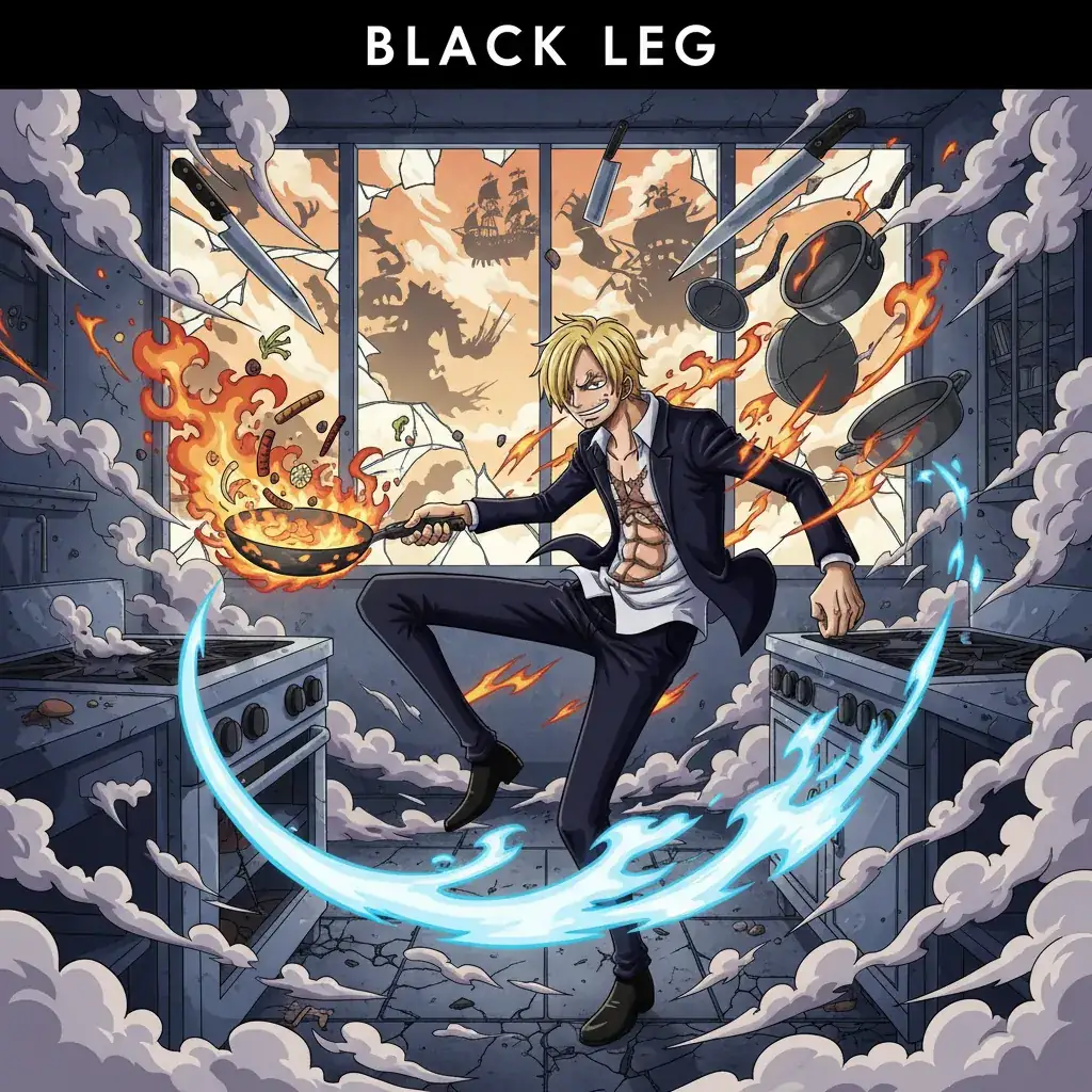 Sanji Black Leg de One Piece - O cozinheiro de pernas flamejantes