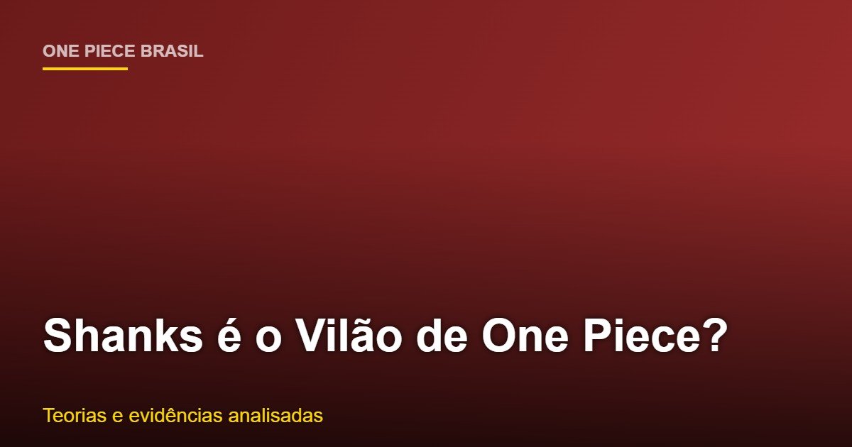 Shanks Ruivo Imperador de One Piece - Um dos Yonkou