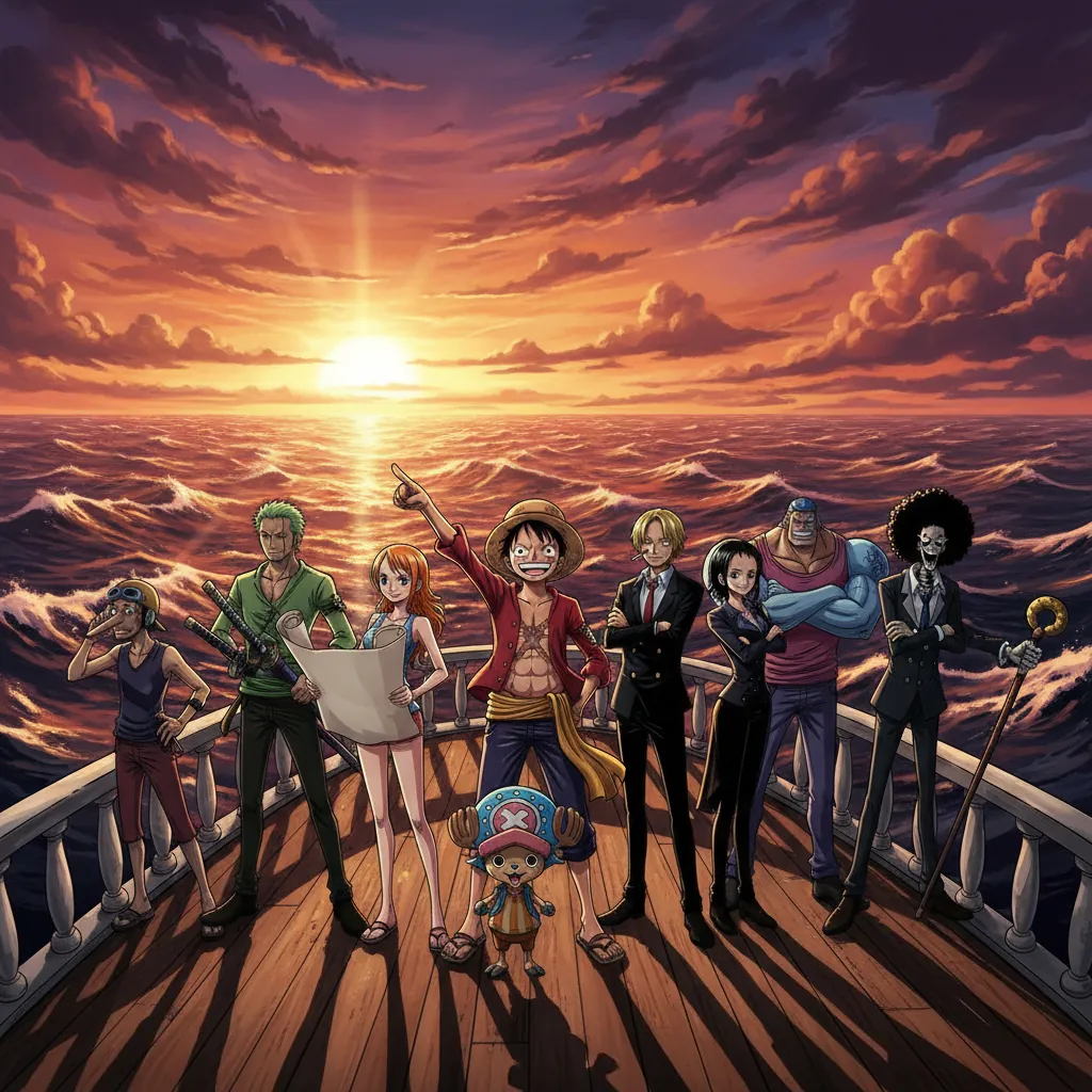 Tripulacao dos Chapeus de Palha de One Piece reunida